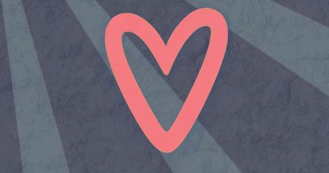 Pink Heart Outline on Textured Blue-Gray Background