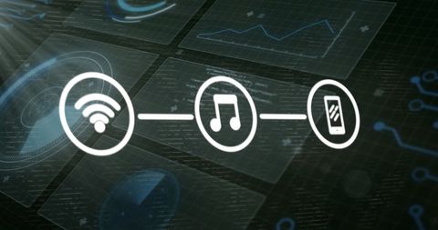 Digital Communication Network with Media Integration Icons - Download Free Stock Images Pikwizard.com
