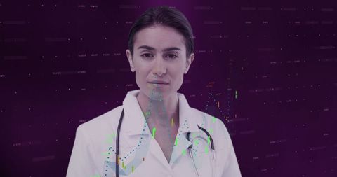 Doctor engaged in digital data analysis with futuristic technology