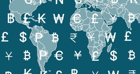 global currency trade concept with world map - Download Free Stock Images Pikwizard.com