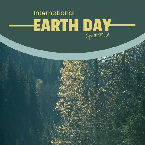 Cascading forest scene complements Earth Day theme, ideal for promoting sustainability, environmental events, advocacy campaigns, or educational resources raising awareness about conservation and ecological protection.