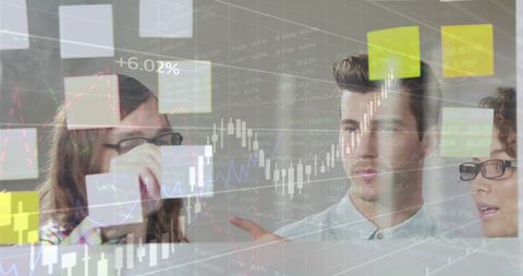 Diverse Team Analyzing Data with Innovative Interface