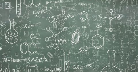 Chalkboard Filled with Mesmerizing Scientific and Mathematical Formulae - Download Free Stock Images Pikwizard.com
