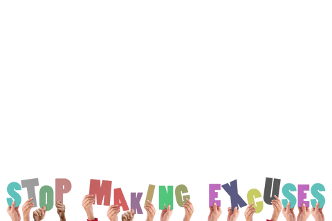 Hands Hold Colorful Stop Making Excuses Text on Transparent Background - Download Free Stock Videos Pikwizard.com