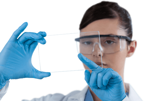 female scientist examining transparent glass shard - Download Free Stock Videos Pikwizard.com