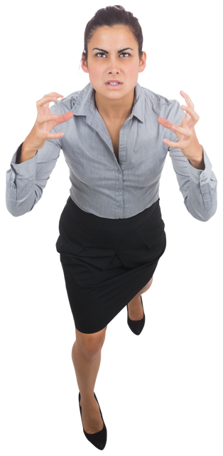 Angry Caucasian Businesswoman Emoting Stress on Transparent Background - Download Free Stock Videos Pikwizard.com