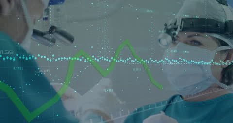 Caucasian Female Doctor Analyzing Medical Data in Surgical Setting