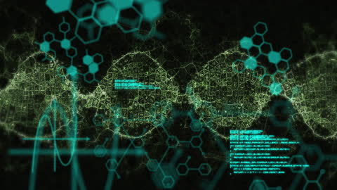 Futuristic Tech Background with Waves and Hexagons