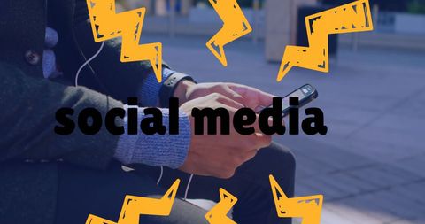 Businessman engaged with social media communication