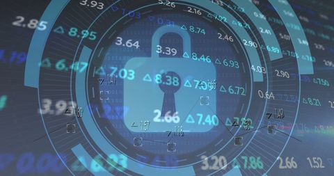 Digital security and data encryption with technology overlay