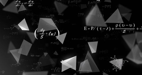 Abstract Mathematical Equations and Geometric Shapes on Black Background - Download Free Stock Images Pikwizard.com