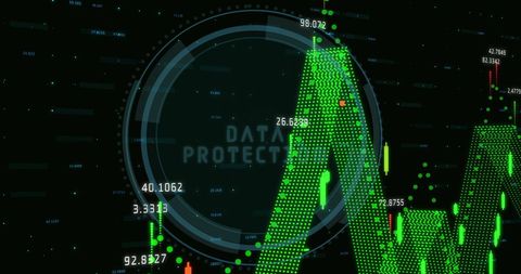 Digital Interface Showing Data Protection and Financial Trends - Download Free Stock Images Pikwizard.com
