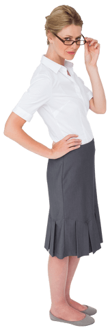 caucasian businesswoman wearing glasses on transparent background - Download Free Stock Videos Pikwizard.com