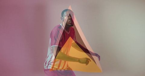 Athlete in action with vibrant overlay