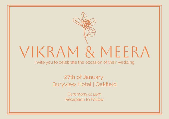 Elegant Wedding Invitation Template with Floral Graphics and Neutral Tones - Download Free Stock Videos Pikwizard.com