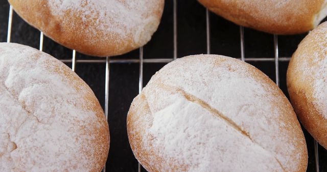 Freshly Baked Crusty Bread Rolls Cooling on Wire Rack - Download Free Stock Images Pikwizard.com