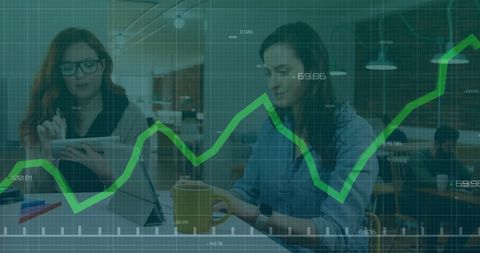 Businesswomen Analyzing Growth Trends in Modern Office Environment - Download Free Stock Images Pikwizard.com