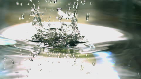 Green Apple Splashing Dramatically in Water