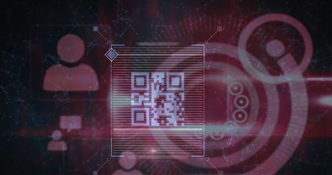 Digital QR Code with Futuristic Network Interface - Download Free Stock Images Pikwizard.com