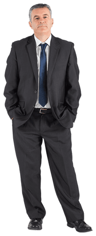 Confident Mature Businessman Against Transparent Background
