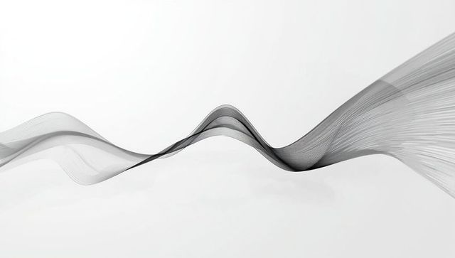 Abstract Black Wave Pattern on Minimalist Canvas