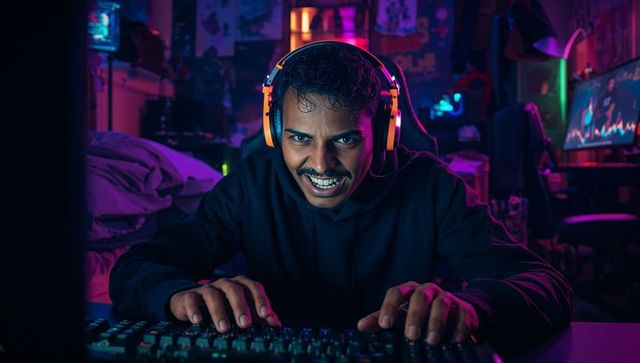 Modern Gamer Passionate About Challenging Online Battle