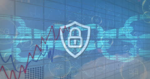 Cybersecurity Concept with Statistical Data Overlay