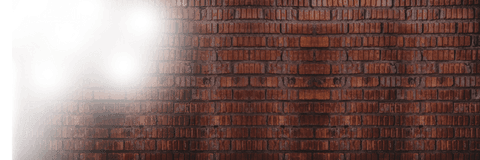 Transparent worn brick wall with marked patterns