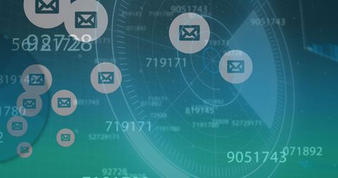 Futuristic Messaging and Technology Background with Icons - Download Free Stock Images Pikwizard.com