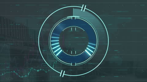 Futuristic Digital HUD Interface with Data Overlays