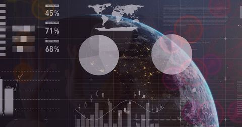 Digital Financial Data Visualization Over Global Map - Download Free Stock Images Pikwizard.com