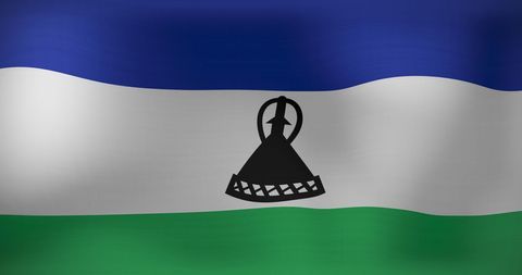 Waving Flag of Lesotho Symbolizing National Pride - Download Free Stock Images Pikwizard.com