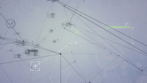 Abstract Digital Interface with Data Visualization and Connections