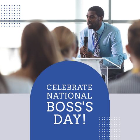 African American Man Leading National Boss's Day Celebration - Download Free Stock Templates Pikwizard.com