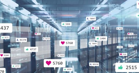 Digital Cloud Servers with Social Media Network Data - Download Free Stock Images Pikwizard.com