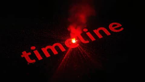 Igniting red timeline flare casting sparks and rising smoke cinematic loop