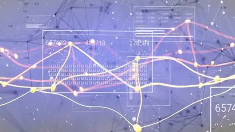 Animated Data Graphs on a Futuristic Digital Network Background