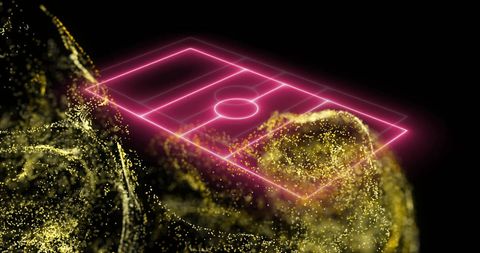 golden particles forming futuristic neon grid - Download Free Stock Images Pikwizard.com