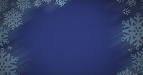 Illustrative Snowflake Frame on Blue Gradient Background