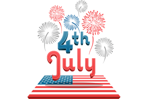 4th july glass-like text and fireworks with usa flag - Download Free Stock Videos Pikwizard.com