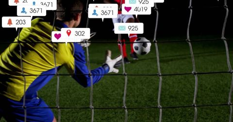 Football and Social Media Engagement Overlays in Digital Art