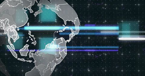 Futuristic Digital World Map with Dynamic Connections - Download Free Stock Images Pikwizard.com