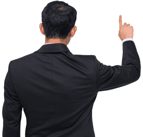 Biracial Businessman Pointing Up Transparent Background - Download Free Stock Videos Pikwizard.com