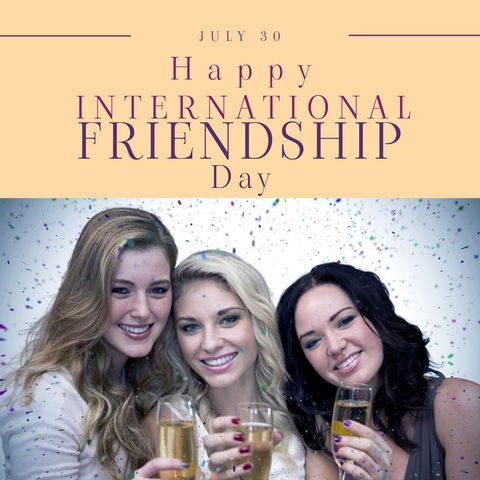 international friendship day celebration with cheering friends - Download Free Stock Templates Pikwizard.com
