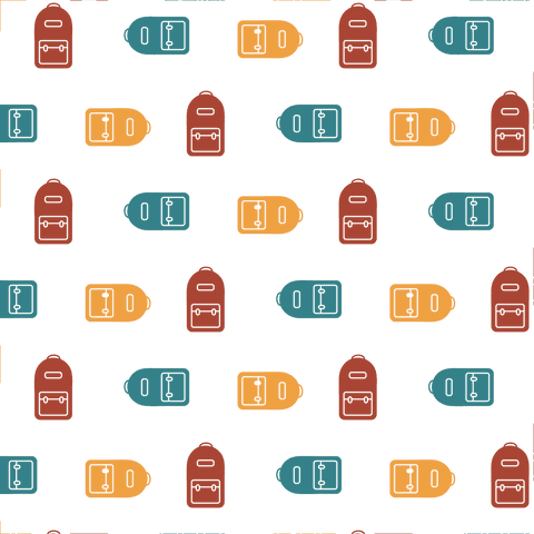 Colorful Bag Pattern on Transparent Background Illustration
