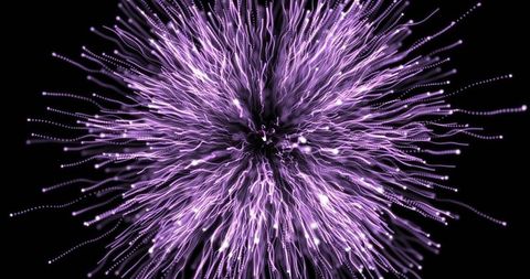Abstract purple light burst against black background