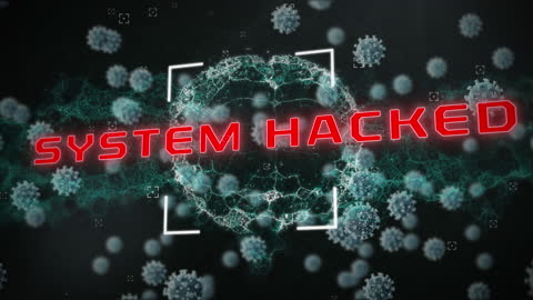Digital Security Breach with Virus Background Animation
