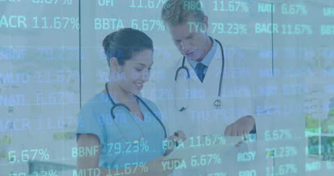 Healthcare Professionals Analyzing Medical Financial Data Insights