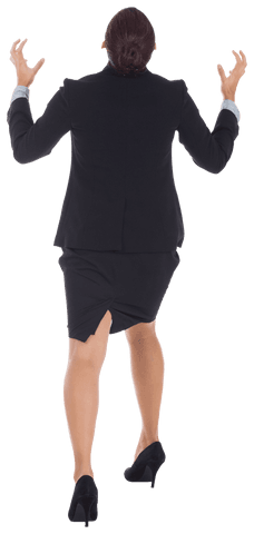 Transparent View of Businesswoman Expressing Frustration