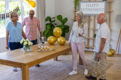 Senior Friends Celebrating Retirement with Elegance and Joy